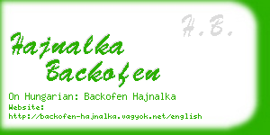 hajnalka backofen business card